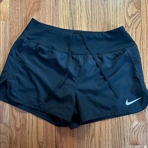 Nike Women's Black Athletic Shorts with White Logo